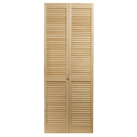 Superherostuff 36 x 80.5 in. Model 104 Louvered Unfinished Wood Bifold Door PA3029652